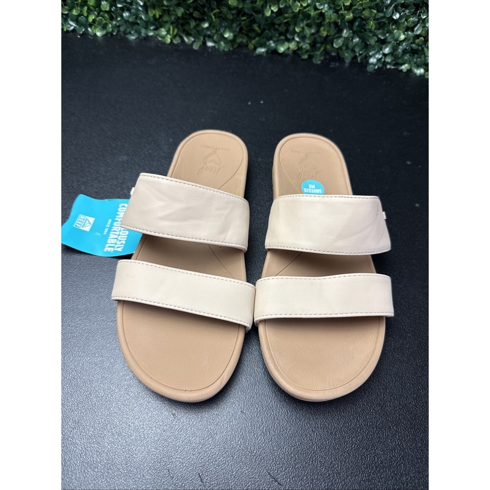 NWT Reef Banded Horizon Hi Slide Sandal Natural Tan Women's Size 8 - Picture 2 of 5
